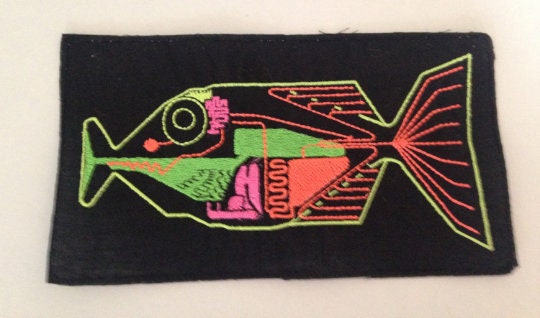 BIG UV Babel Fish custom embroidered patch
