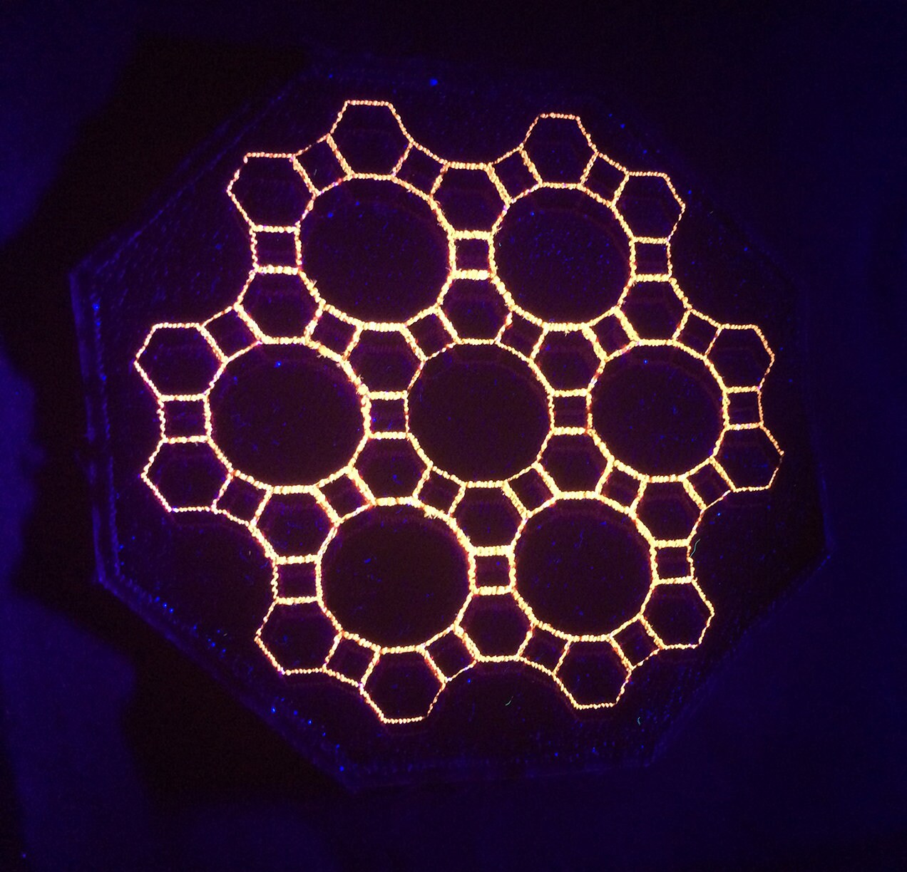 BIG Cellular fractal UV embroidered patch