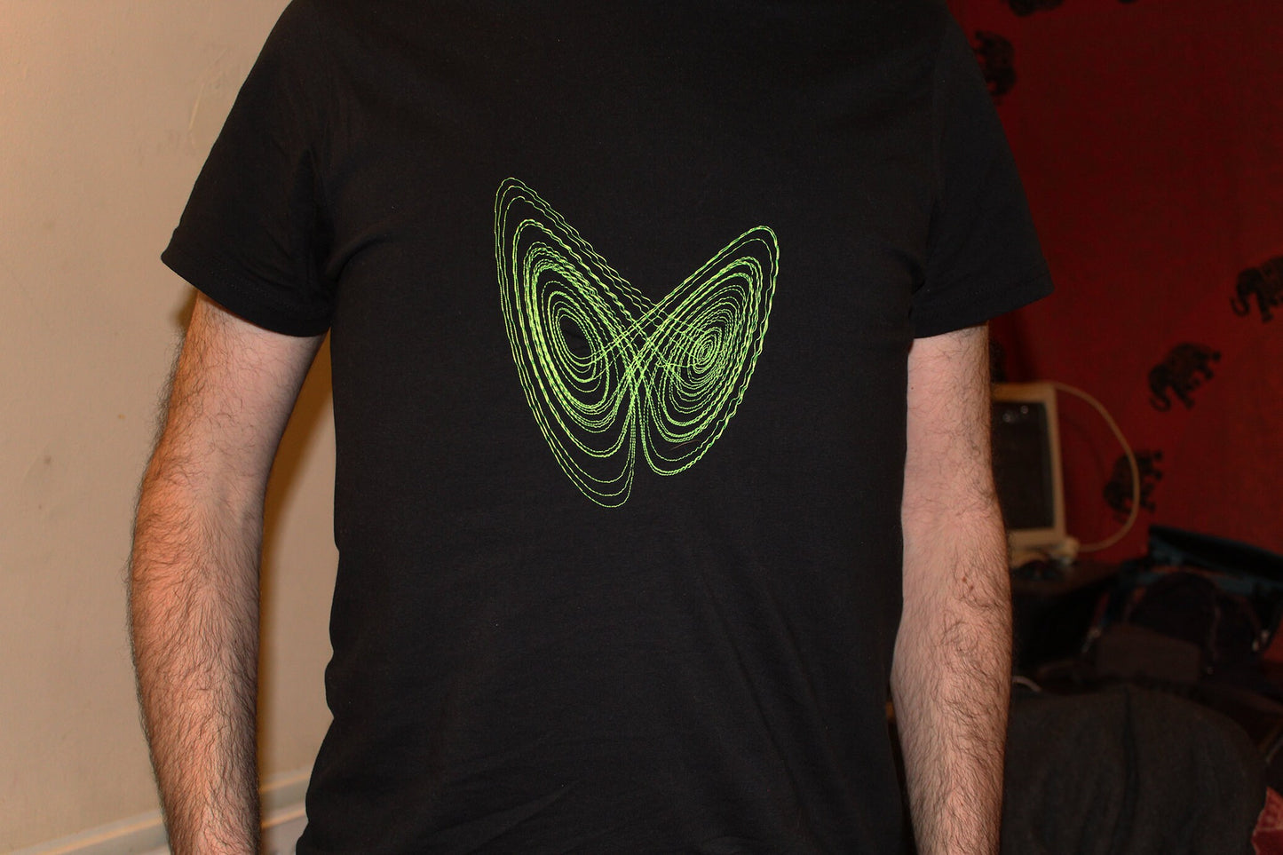 UV Reactive Lorenz Atrractor Embroidered T-shirt (Unisex)