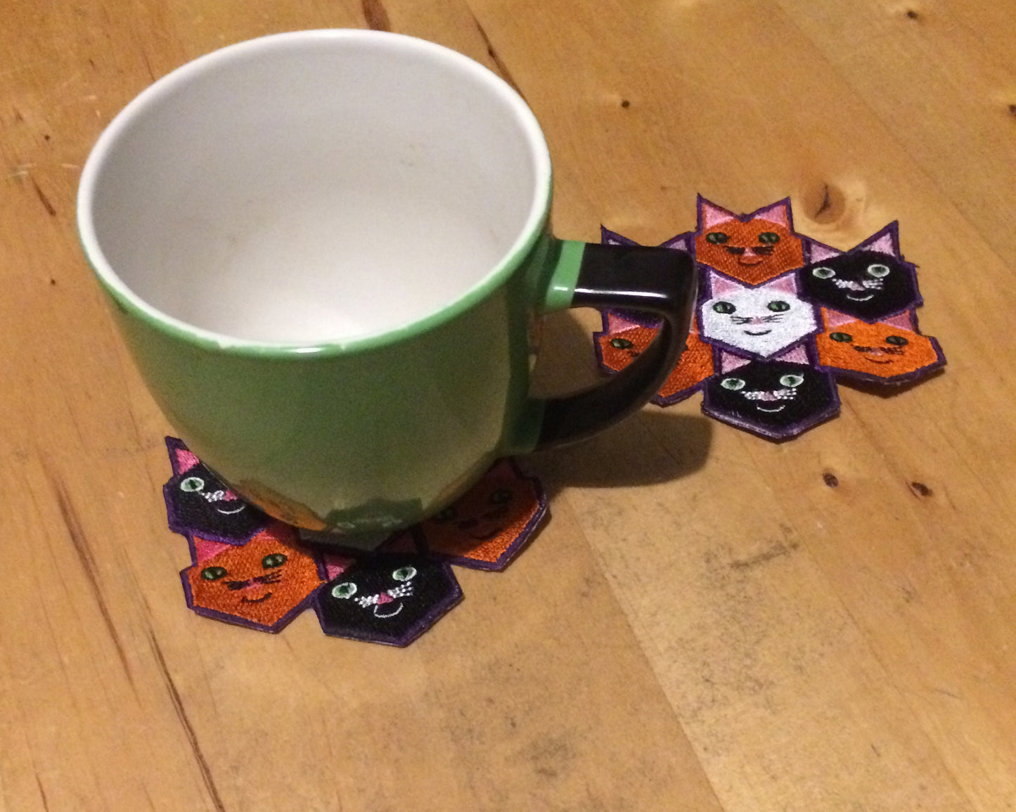 Tessellating cats embroidered patch/coaster