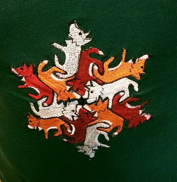 Tessellated fox custom embroidered unisex T-shirt