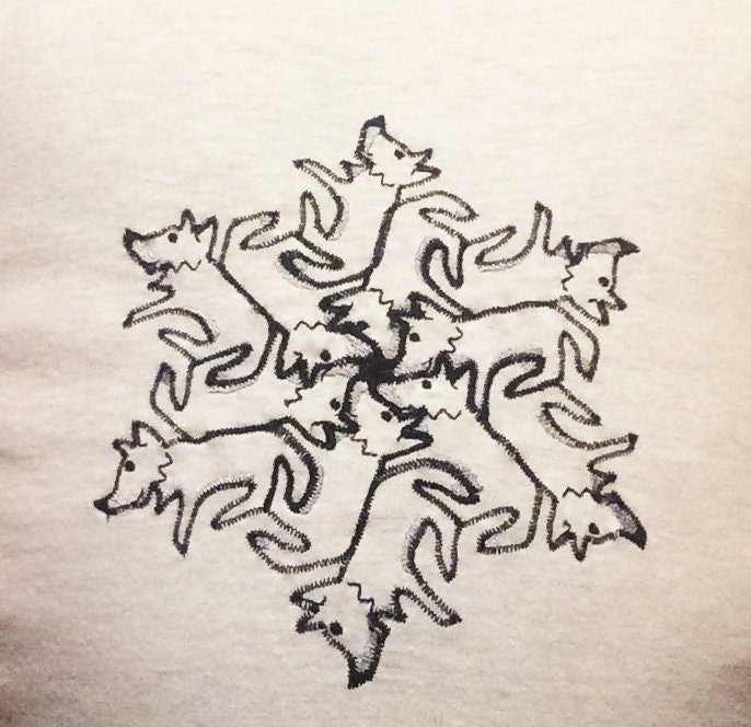Tessellated fox T-shirt (Arctic fox edition!) - Unisex