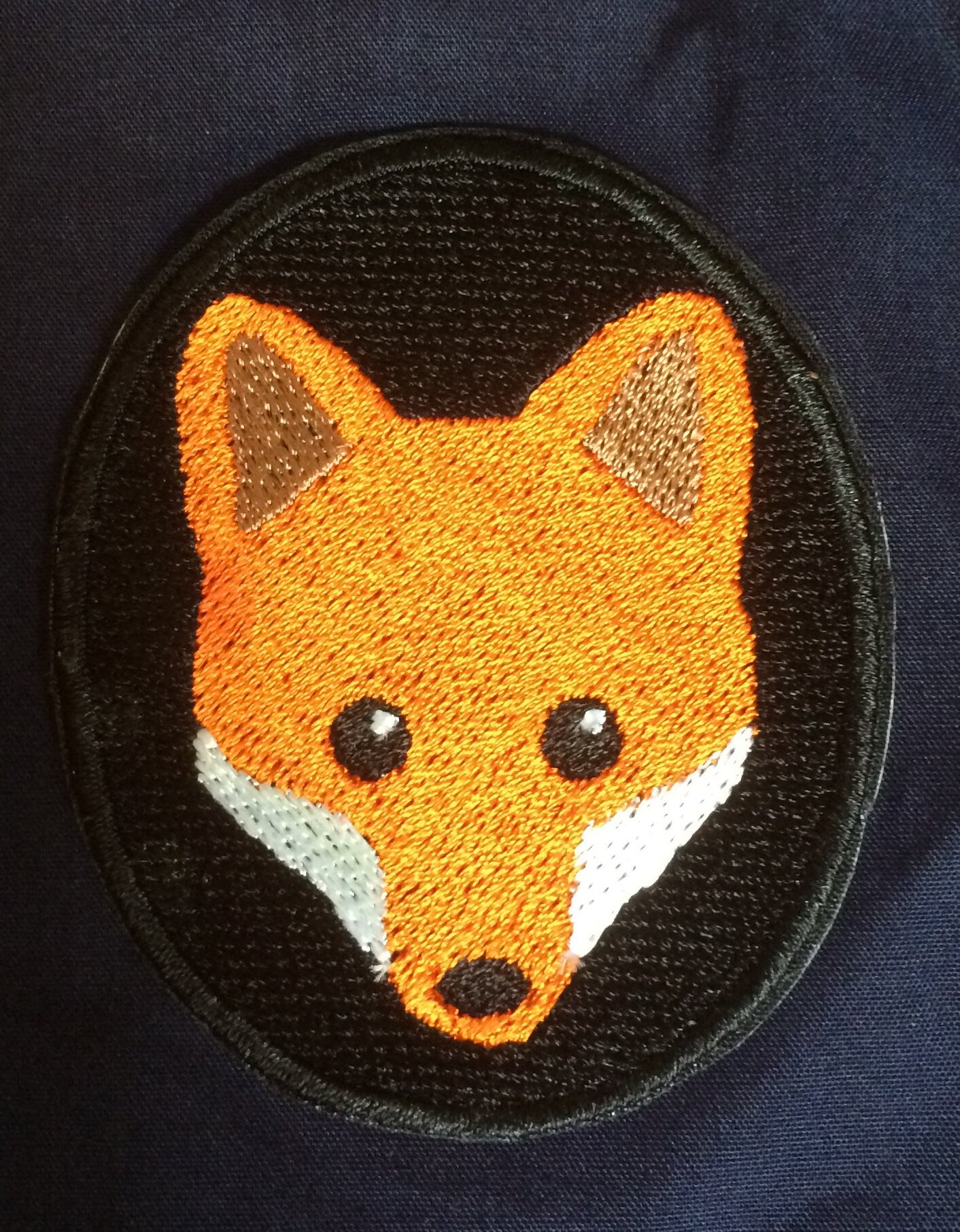 Fox face custom embroidered patch