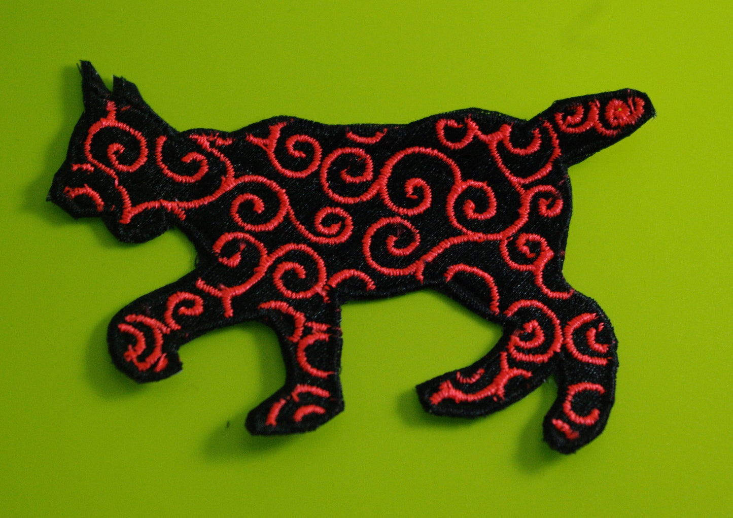Paisley UV Reactive Lynx custom embroidered iron-on patch. Fast dispatch!