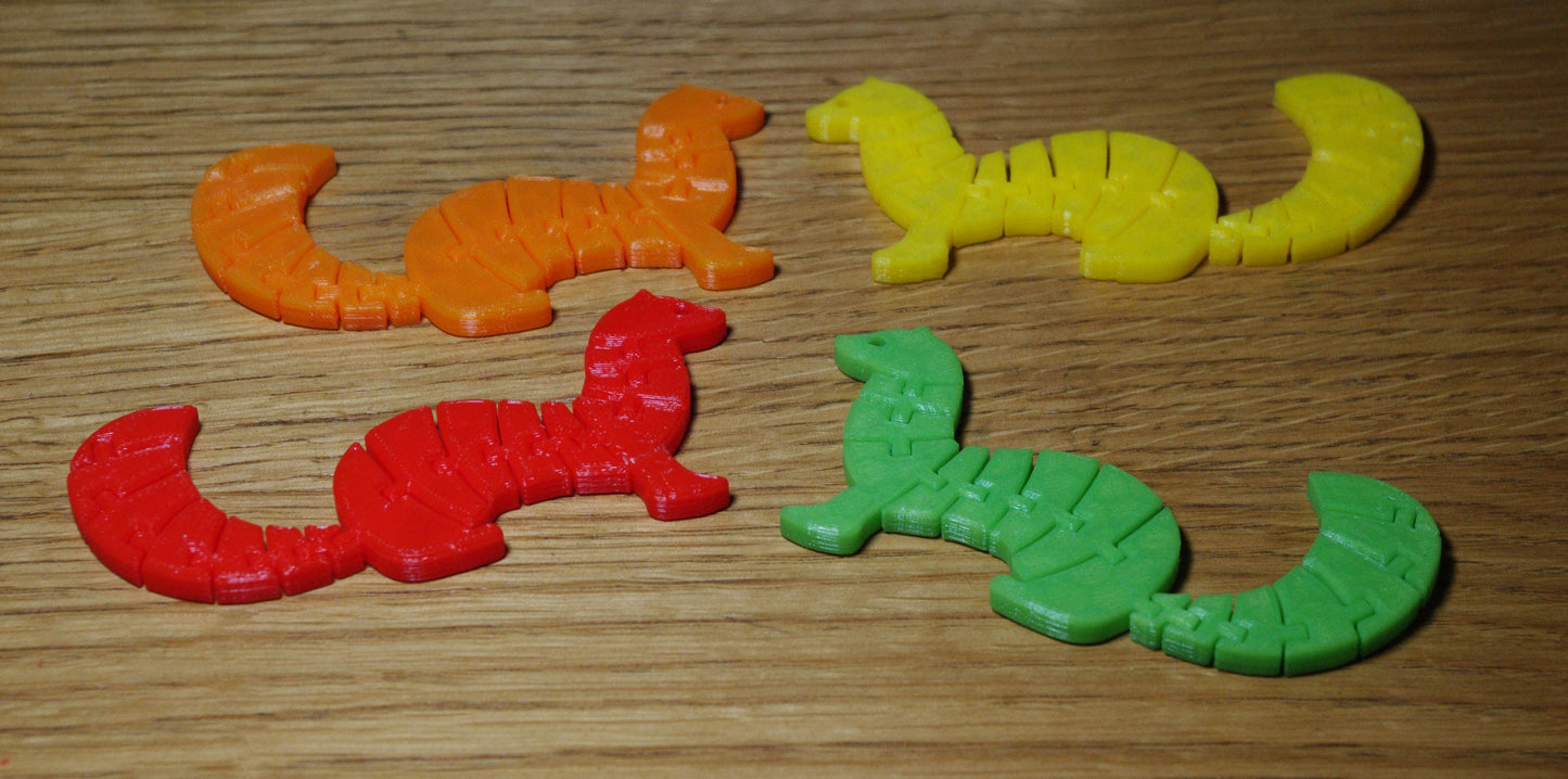 Flexible Weasel 3d printed toy. Multiple colours available. Quick dispatch. Free UK delivery.