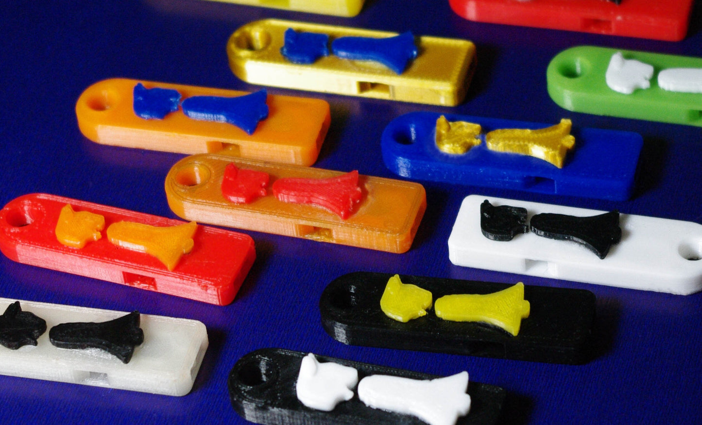 Very Loud 3d printed cat megaphone keychain whistle. Quick UK dispatch. Various Colours