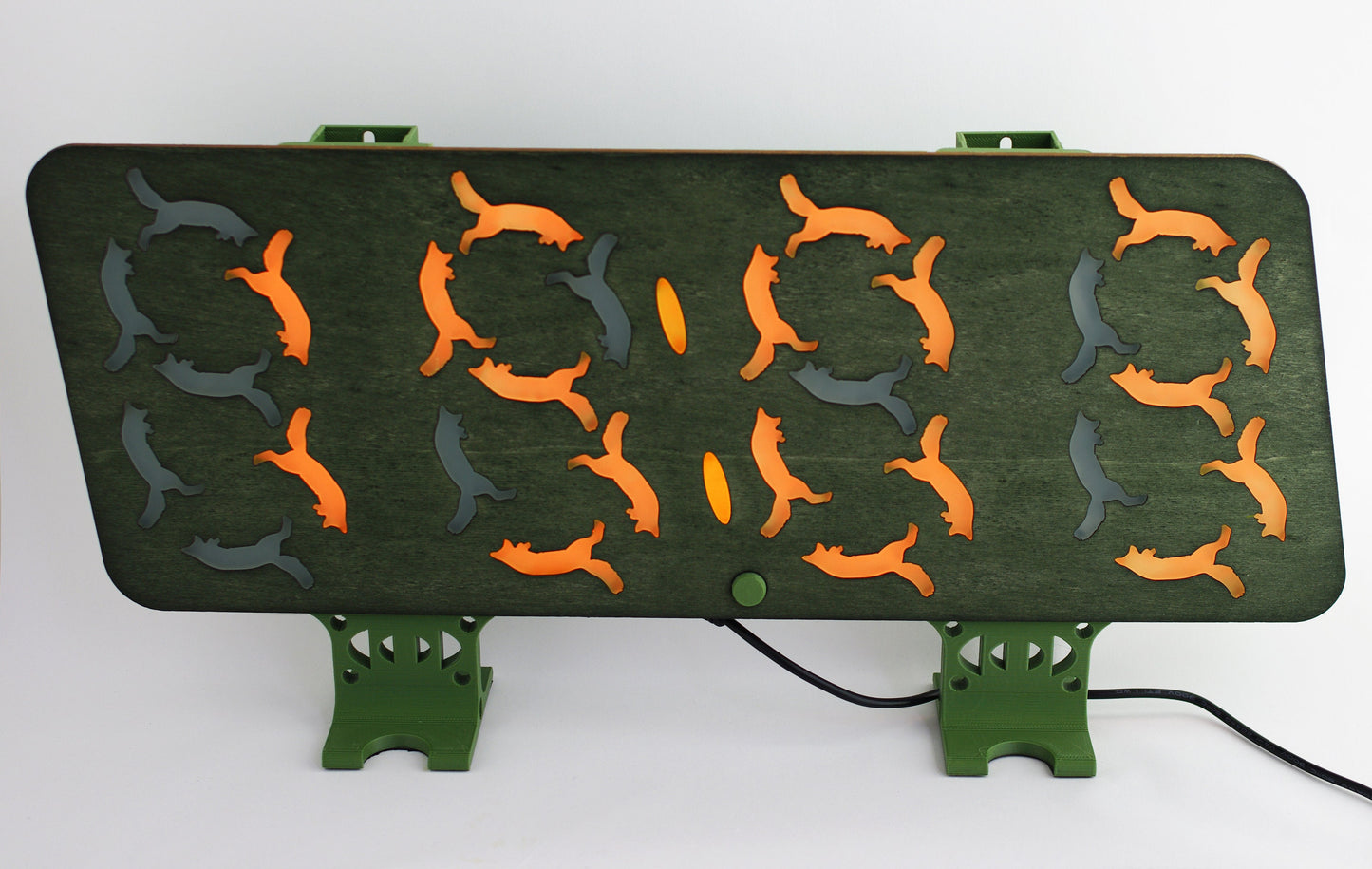 Giant 7 Segment Fox Clock display. Unique design. Made in Sheffield, UK by Alleykat. Quick Dispatch. FREE UK Shipping