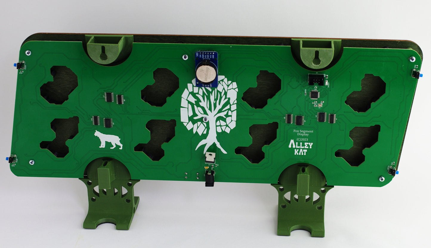 Giant 7 Segment Fox Clock display. Unique design. Made in Sheffield, UK by Alleykat. Quick Dispatch. FREE UK Shipping