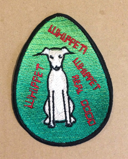 Whippet whippet whippet real good embroidered iron-on patch